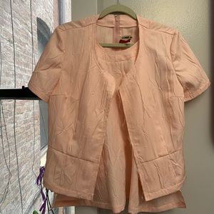 Comme de Garçons Pink Embossed Flower Blouse